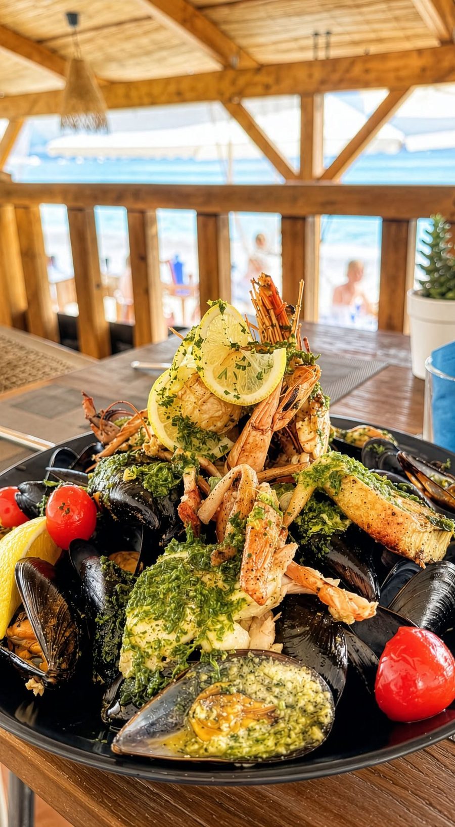 La parillada de la mer servie en terrasse